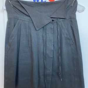 Vince Linen foldover skirt - black